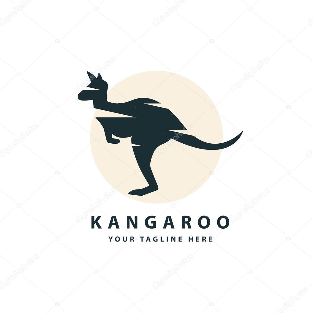 Kangaroo logo template design.