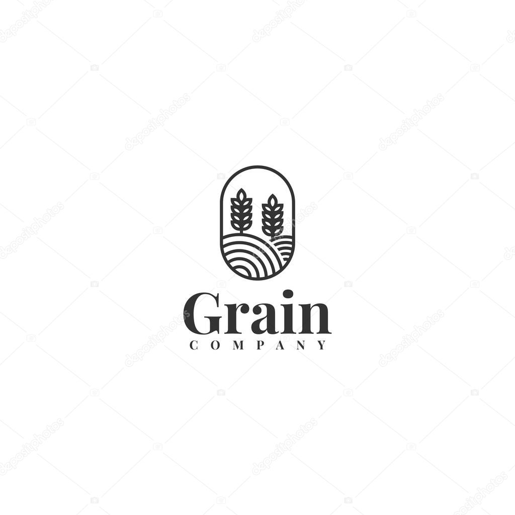 Grain industry logo template design