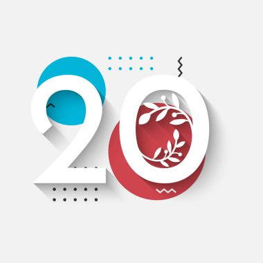 20 Yıl Yıldönümü Çizim Şablonu Tasarımı.