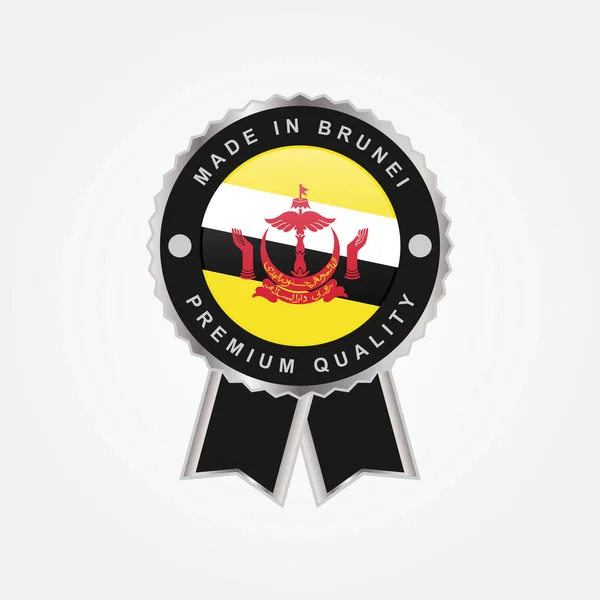 Made Brunei Darussalam Emblema Emblema Etiqueta Ilustração Modelo Design —  Vetores de Stock