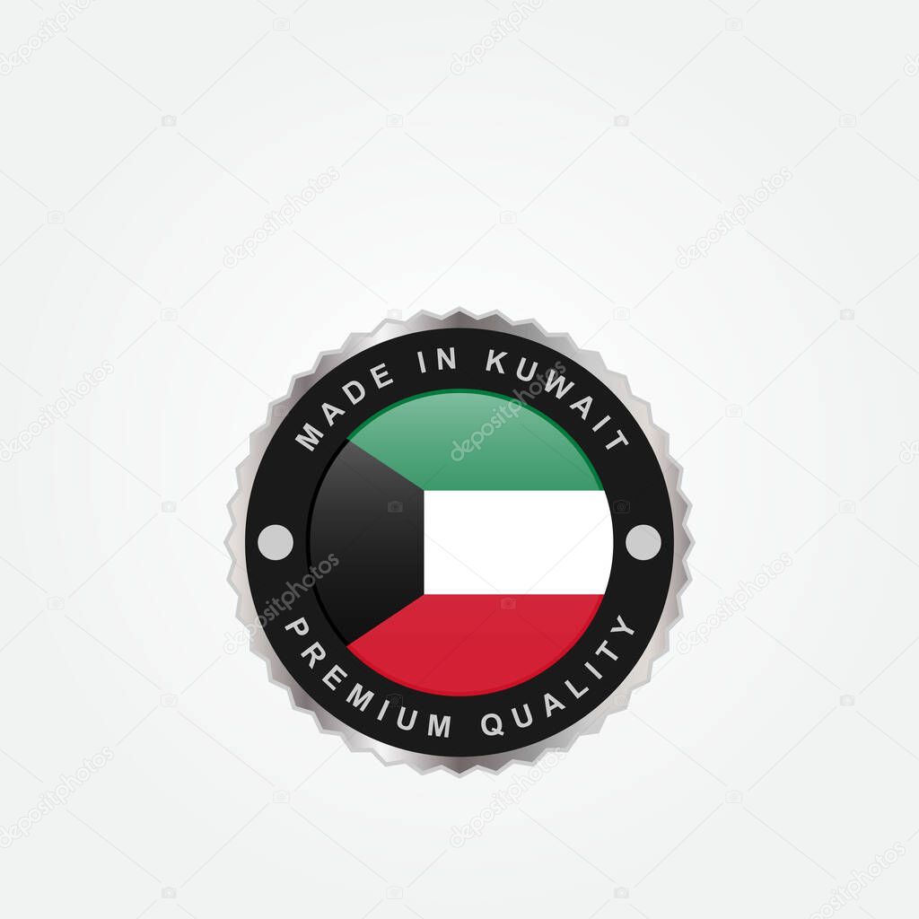 Made in Kuwait emblem badge label template design
