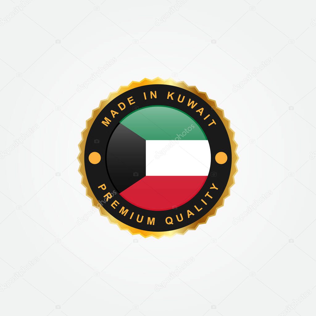 Made in Kuwait emblem badge label template design