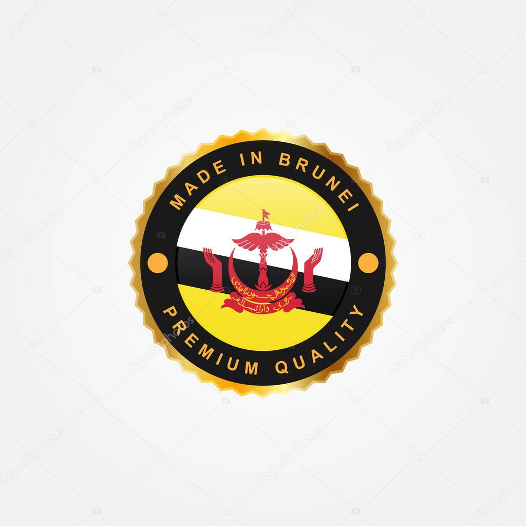 Made in Brunei Darussalam emblem badge label illustration template design