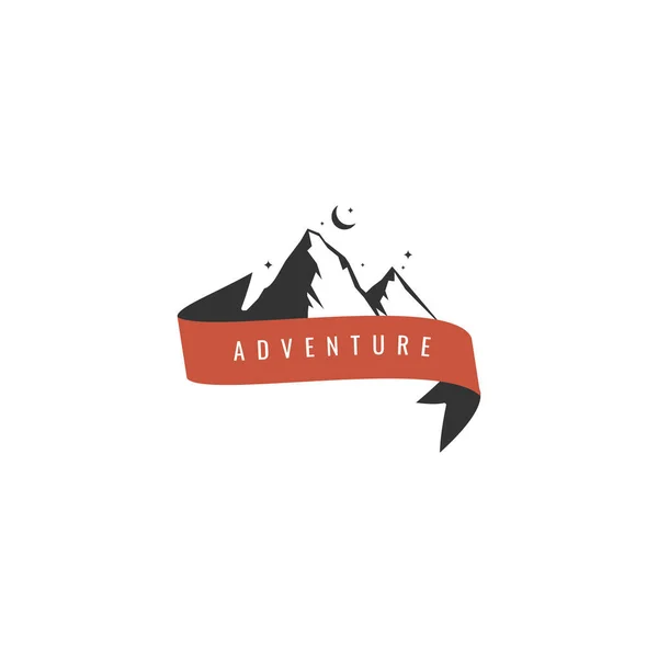 Montanha Aventura Logotipo Modelo Design — Vetor de Stock