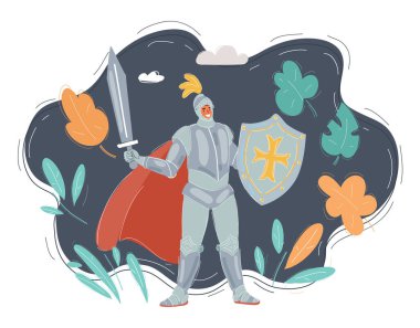 Vector illustration of knight on dark background vector