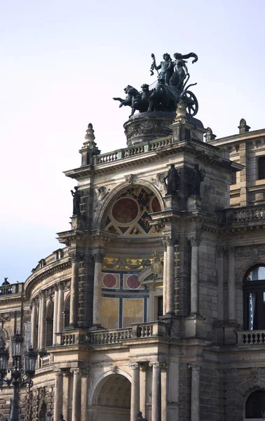 The Semperoper is the opera house of the State Opera of Dresden- this photo shows the rich ornamented entrance- shot in 2014