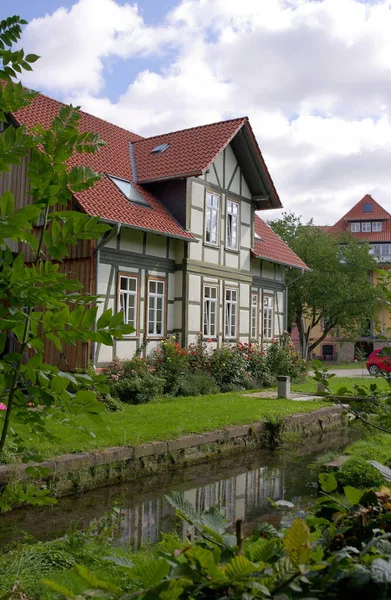 Charming Classical Half Timered House Which Stands Goettingen Germany Shot — Stock Photo, Image