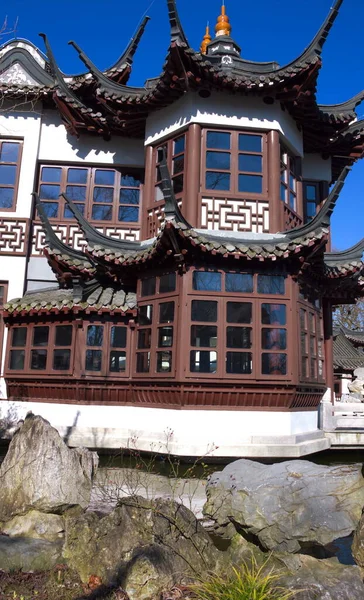 Een Sjanghai Tea House Village Garden Het Centrum Van Hamburg — Stockfoto