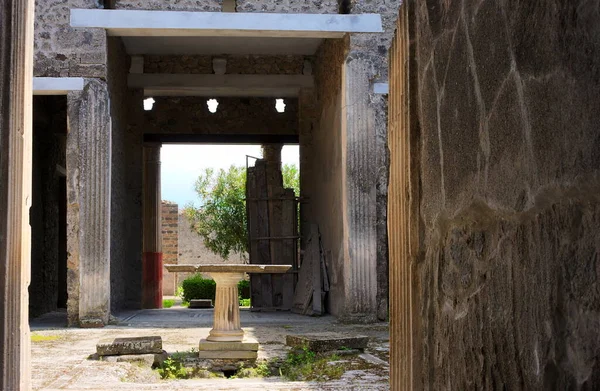 Spartanic Roman Courtyard Ancient Town Pompeji — Stockfoto