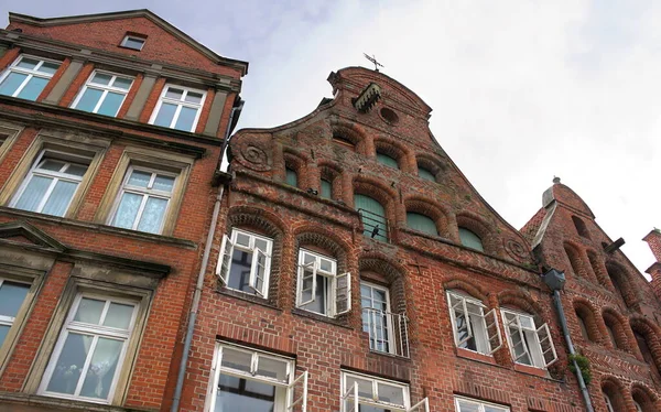 Ladrillo Gótico Renacentista Centro Histórico Ciudad Hanseática Luebeck Alemania — Foto de Stock