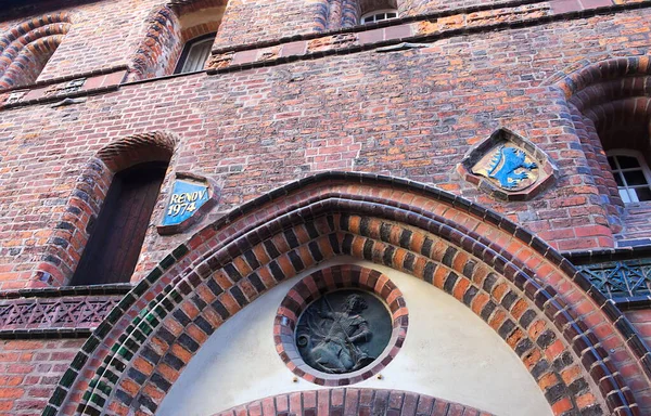 Alman Şehri Lueneburg Tarihi Şehir Merkezinin Mimarisi Tuğla Gotik Rönesans — Stok fotoğraf