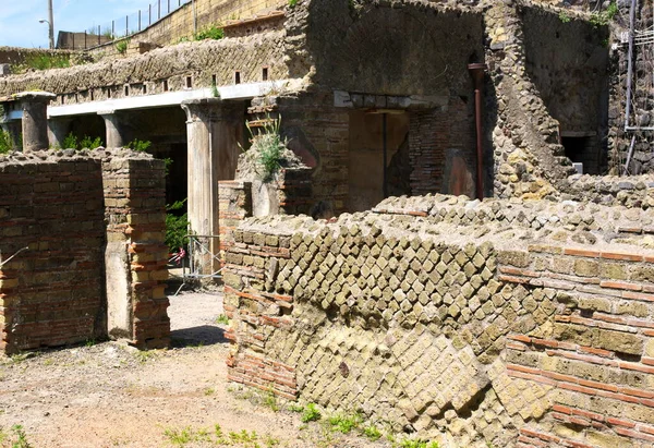 Plaats Herculaneum Ercolano Campania Italiëbeschrijving Een Goed Bewaard Huis Het — Stockfoto