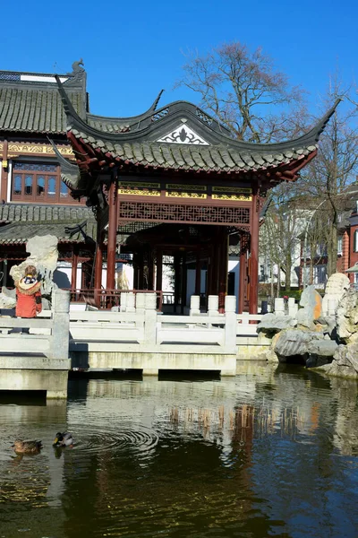 stock image A Shanghai Tea-House Village, the Yu Garden in the center of Hamburg- shot in 2014