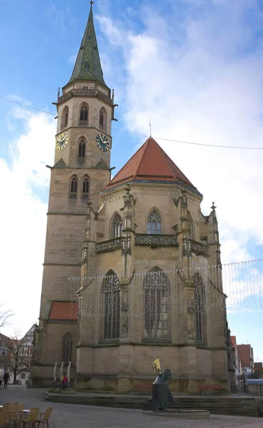 Une Église Romane Dans Centre Ville Schorndorf Dans Sud Allemagne — Photo