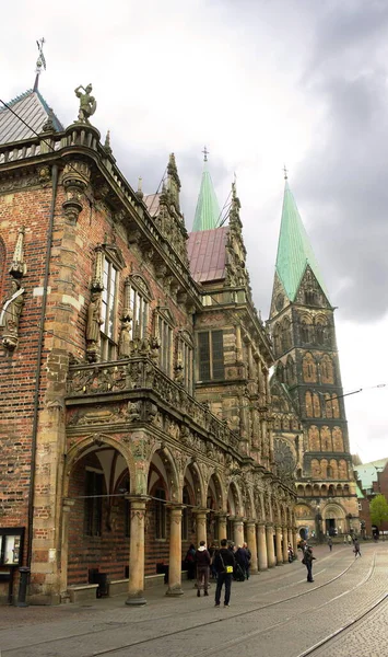 Mairie Brême Est Des Bâtiments Gothiques Wesers Les Importants Europe — Photo
