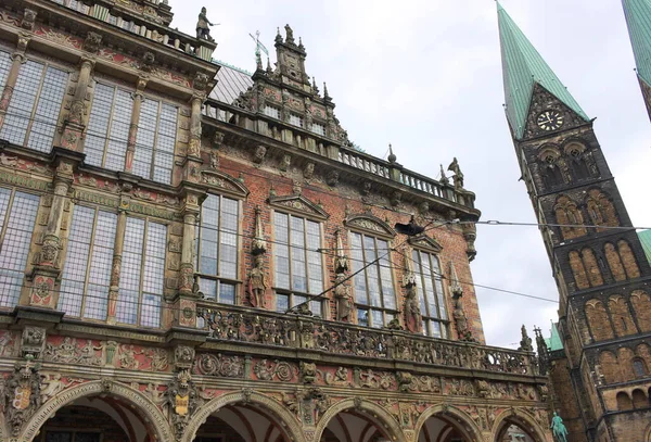 Bremen Belediye Binası Avrupa Nın Önemli Gotik Weser Rönesans Binalarından — Stok fotoğraf