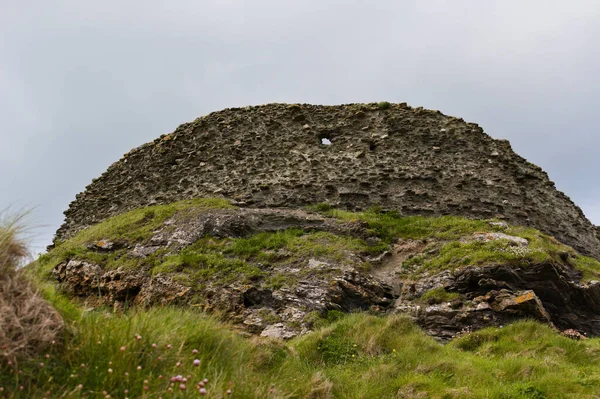 Tintagel Slott Ligger Halvö Västkusten Cornwall Inte Långt Från Byn — Stockfoto