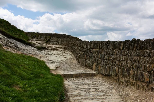 Tintagel Slott Ligger Halvö Västkusten Cornwall Inte Långt Från Byn — Stockfoto