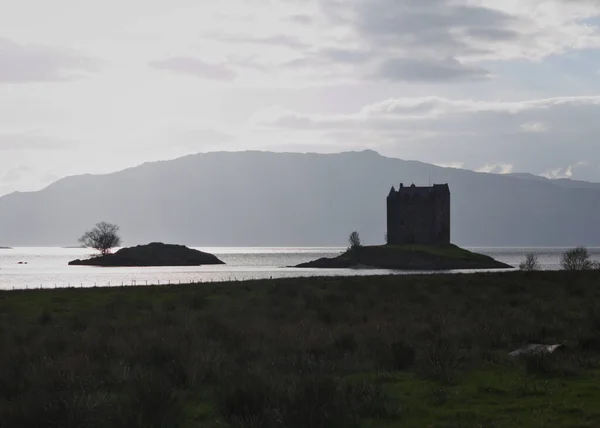 Castle Stalker Ett Tornhus Kilometer Nordost Port Appin Argyll Och — Stockfoto