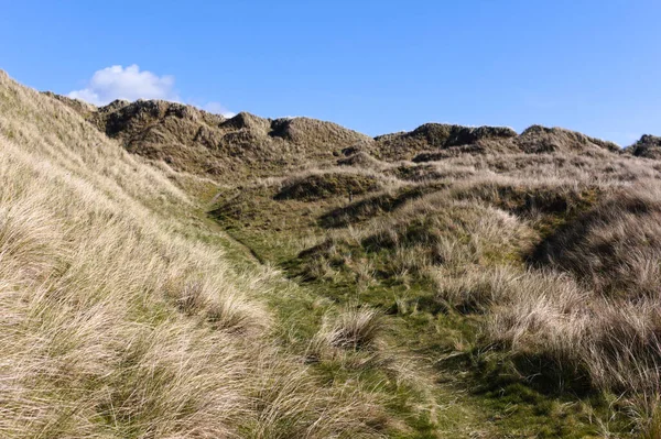 Dunnet Bay Sand Shingle Rural Beach Backed Some Grass Covered — Stockfoto