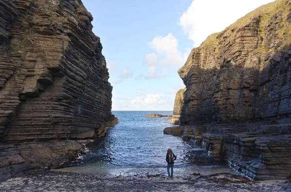 Sinclair Girnigoe Kalesi Skoçya Nın Caithness Şehrinin Doğu Kıyısında Wick — Stok fotoğraf