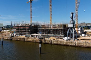 Baakenhafen in Hamburg's Hafen City is a place where change is happening through many construction projects. This is a view from Baakenpark