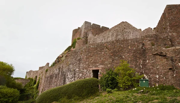 Mont Orgueil Gorey Şatosu Orta Çağda Inşa Edilmiştir Jersey Adasının — Stok fotoğraf