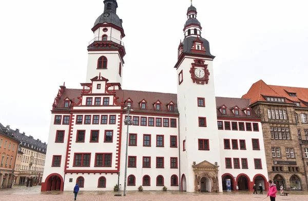 New City Hall Chemnitz Built 1907 1911 Together Old Town — Stok fotoğraf