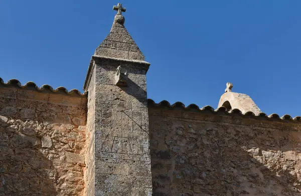 Reloj Sol Edificio Del Santuario Cura Monasterio Valdemossa Isla Mallorca — Foto de Stock