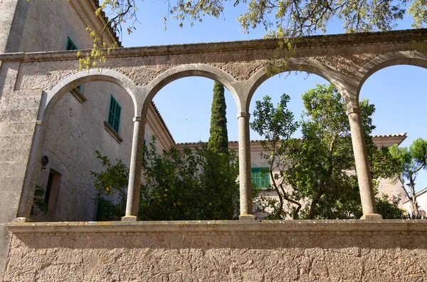 Arcos Góticos Dentro Del Santuario Cura Isla Española Mallorca — Foto de Stock