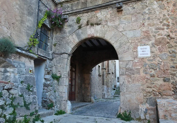 Een Oude Stadspoort Historische Stad Valdemossa Het Balearen Eiland Mallorca — Stockfoto