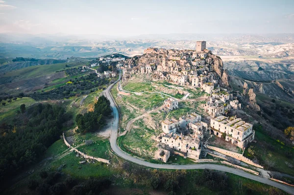 Tohle Fotka Opuštěného Města Kraka Jižní Itálii Krako Jedním Nejznámějších Stock Fotografie