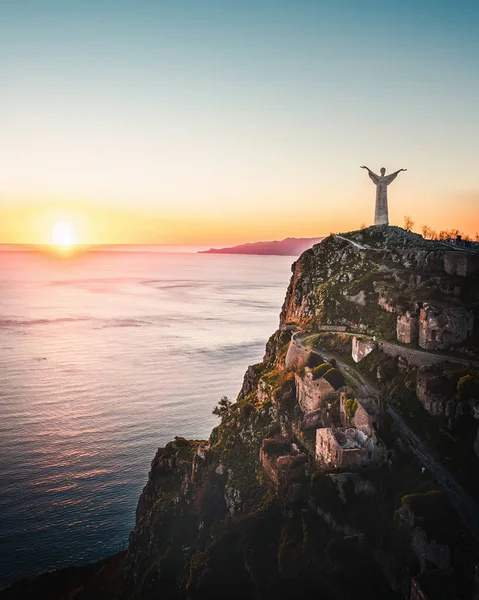 Esta Uma Foto Aérea Estátua Cristo Redentor Maratea Sul Itália Imagens De Bancos De Imagens Sem Royalties