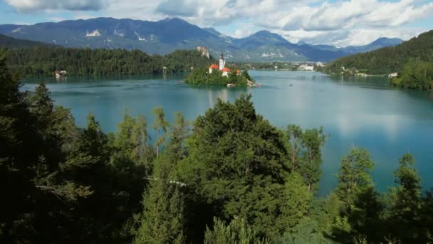 Lake Bled Town Bled Popular Tourist Destination Mostly Known Small — Stok video