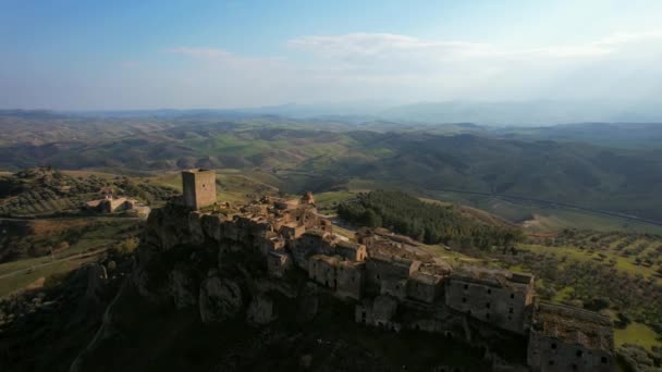 Craco Abandoned Town Basilicata Southern Italy Ghost Town Hit Landslide — Stok Video