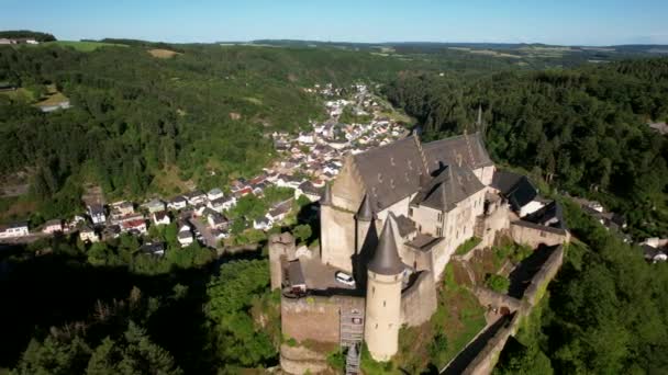 Vianden Castle Located City Vianden North Luxembourg Huge Fortified Castle — ストック動画