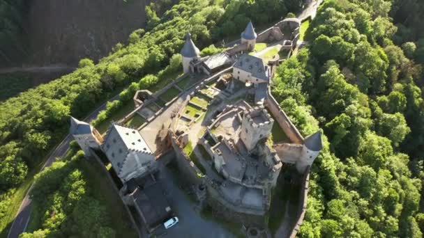 Bourscheid Castle Located Village Bourscheid North Luxembourg Medieval Castle Dating — Stock video
