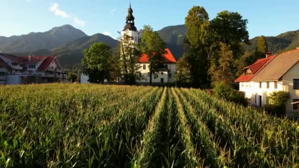 Preddvor Slovenia Small Idyllic Town Breathtaking Views Stunning Panoramas Nestled — Stockvideo