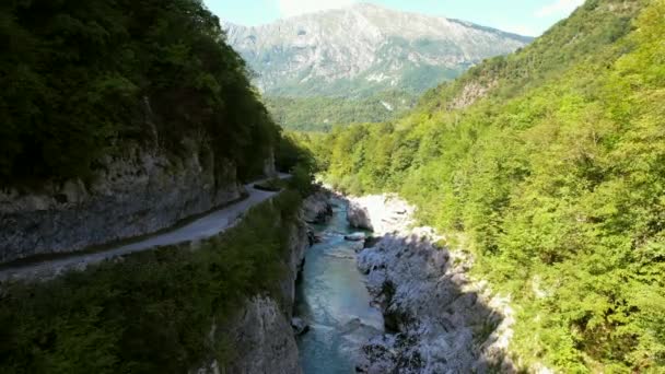 Soa River Slovenia Part Triglav National Park Has Emerald Green — Stok video