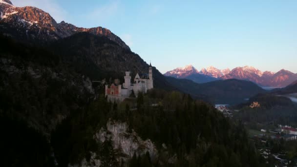 Neuschwanstein Bavaria Germany Castle Village Hohenschwangau Municipality Schwangau Fssen Allgu — Stock video