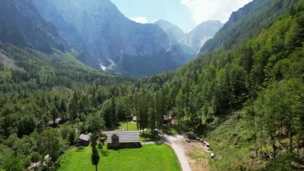 Logar Valley Slovenia One Most Beautiful Alpine Glacial Valleys Found — Stockvideo