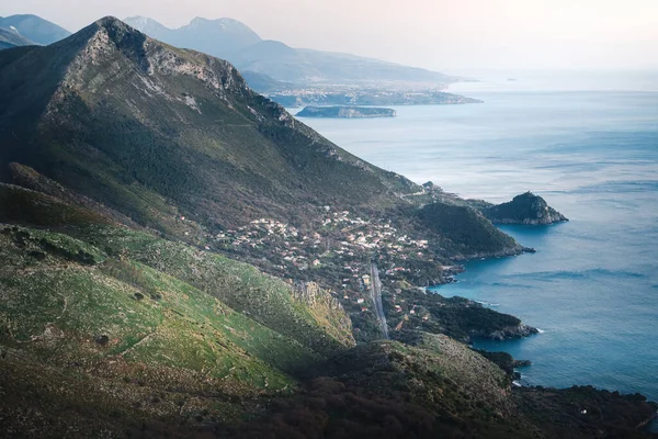 Photo Beautiful Coast Italian City Maratea Photo Taken Viewpoint Statue Fotos De Bancos De Imagens