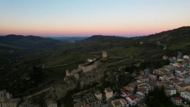 Légi Felvétel Olaszországi Roccascalegna Középkori Kastélyáról Században Építették Egy Meredek — Stock videók