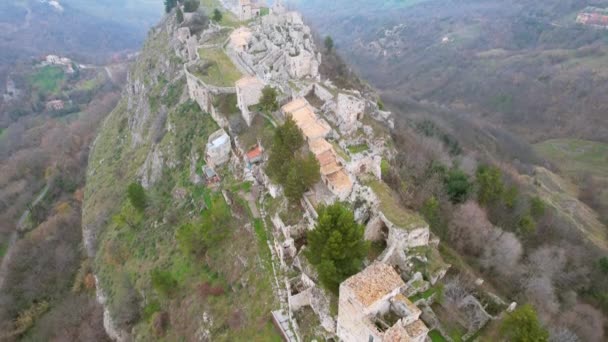 Dies Ist Ein Luftbild Des Antiken Dorfes Gessopalena Italien Bewohnt — Stockvideo