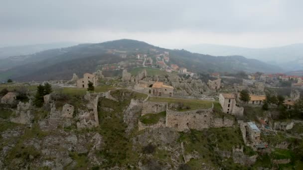 Aerial Video Ancient Village Gessopalena Italy Inhabited Pre Roman Times — Stock Video