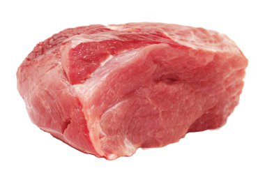 Beyaz arka planda çiğ et