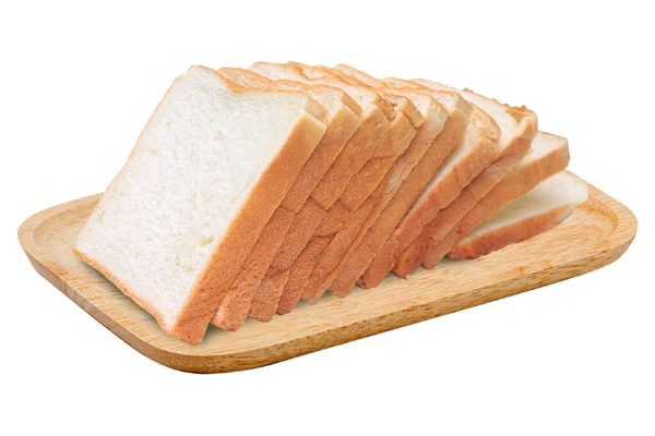 Κομμένο Ψωμί Λευκό Φόντο — Φωτογραφία Αρχείου