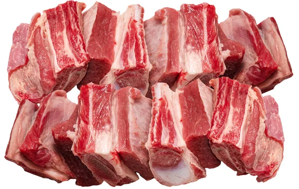 Carne Cruda Aislada Sobre Fondo Blanco —  Fotos de Stock