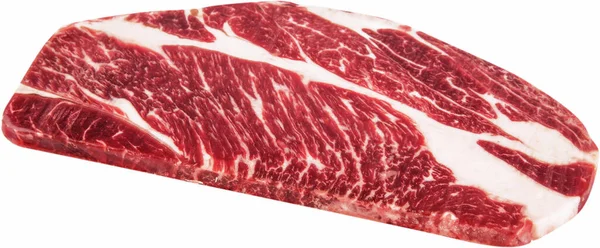 Syrové Hovězí Wagyu Chuck Roll Steak Izolované Bílém Pozadí — Stock fotografie