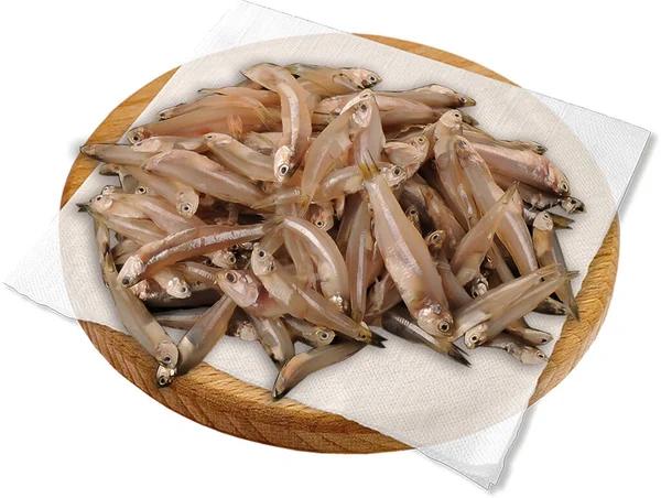 Fresh Fish Raw Squid White Dish Isolated White Background Object — Stockfoto